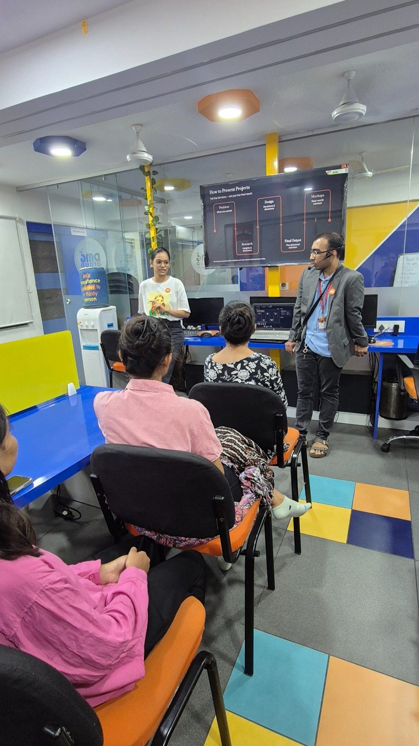 Instructor presenting in a training room
